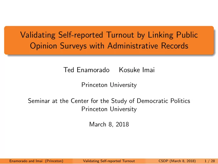 validating self reported turnout by linking public