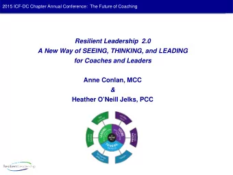 Resilient Leadership 2.0  A New Way of SEEING, THINKING, and LEADING  for Coaches and Leaders  Anne