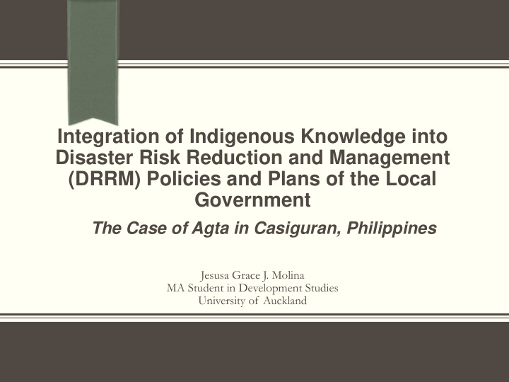 integration of indigenous knowledge into disaster risk