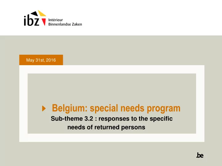 belgium special needs program