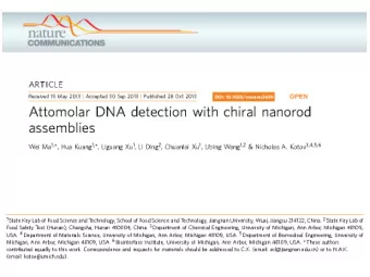 In this study...   Bioanalytical   Bioanalytical  properties  of  self  properties  of  self