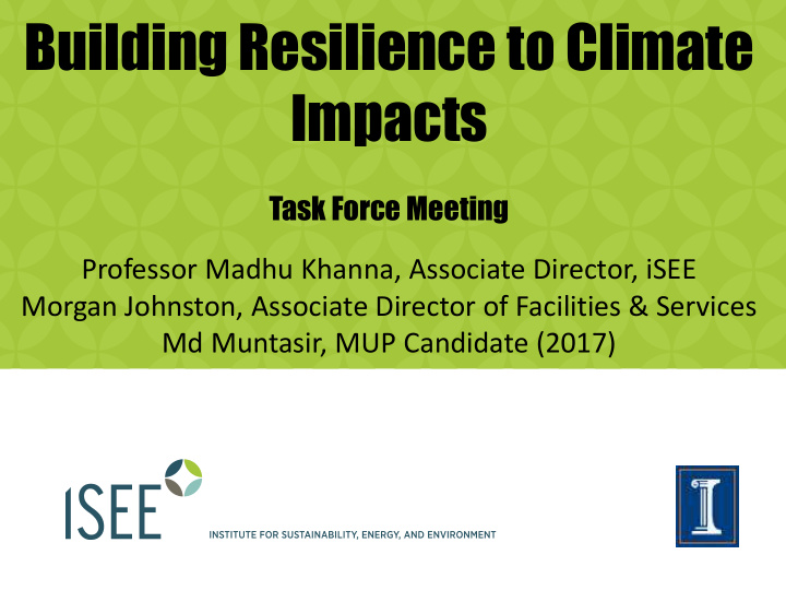 building resilience to climate