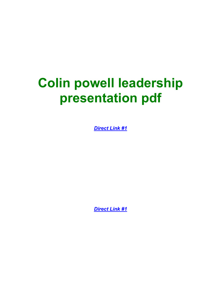 colin powell leadership presentation pdf