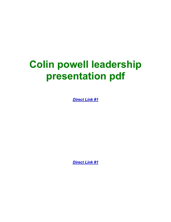 colin powell leadership presentation pdf