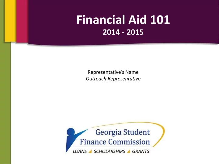 financial aid 101