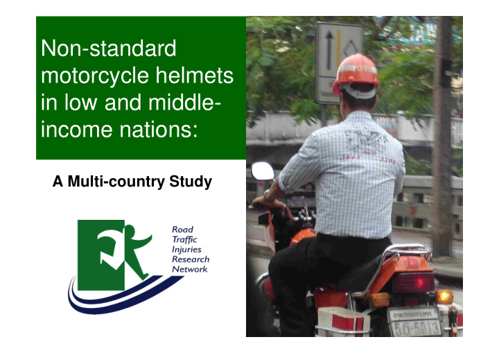 non standard motorcycle helmets in low and middle income