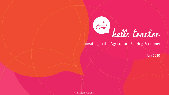 innovating in the agriculture sharing economy