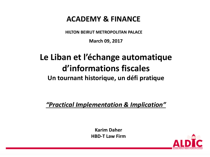 le liban et l change automatique d informations fiscales