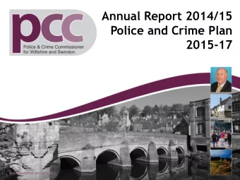 Annual Report 2014/15  Police and Crime Plan  2015-17  Annual Report 2014/15  Achievements: