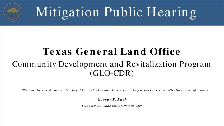 mitigation public hearing
