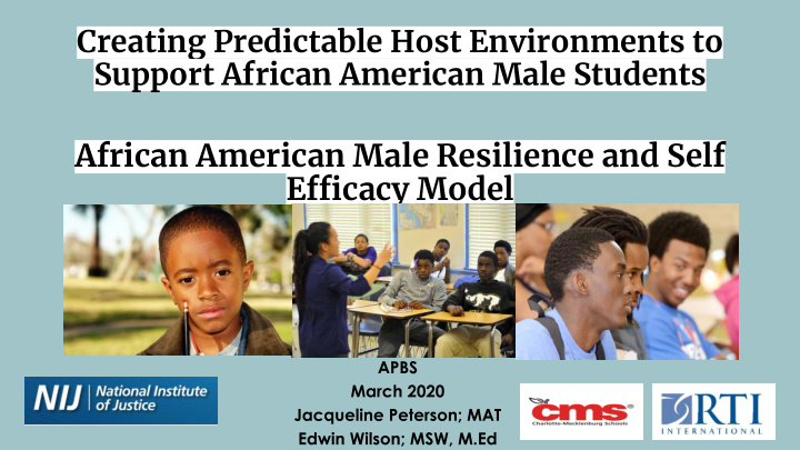 african american male resilience and self effjcacy model