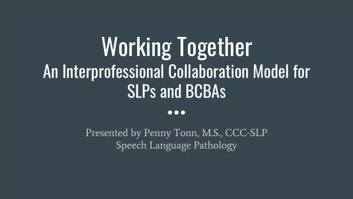 working together