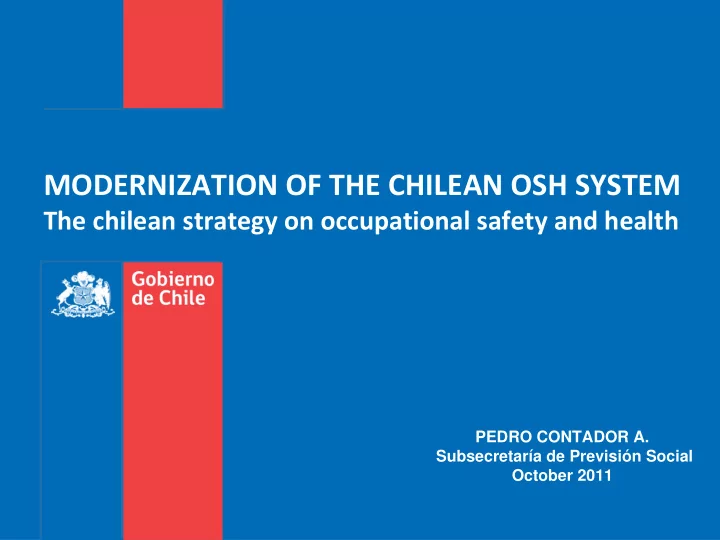 modernization of the chilean osh system