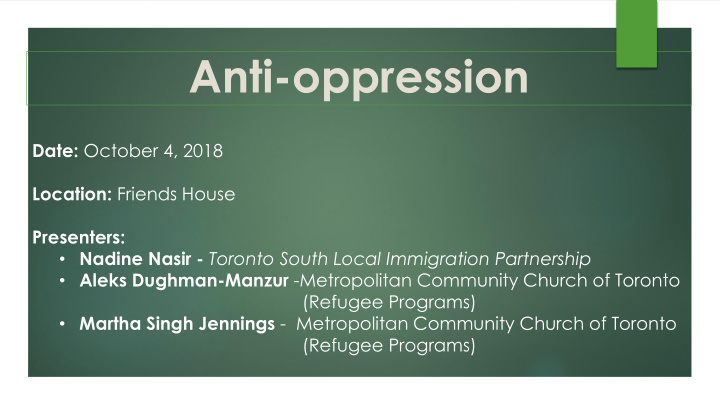 anti oppression