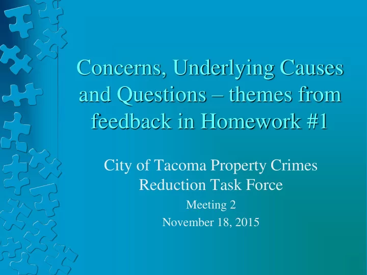 concerns underlying causes and questions themes from