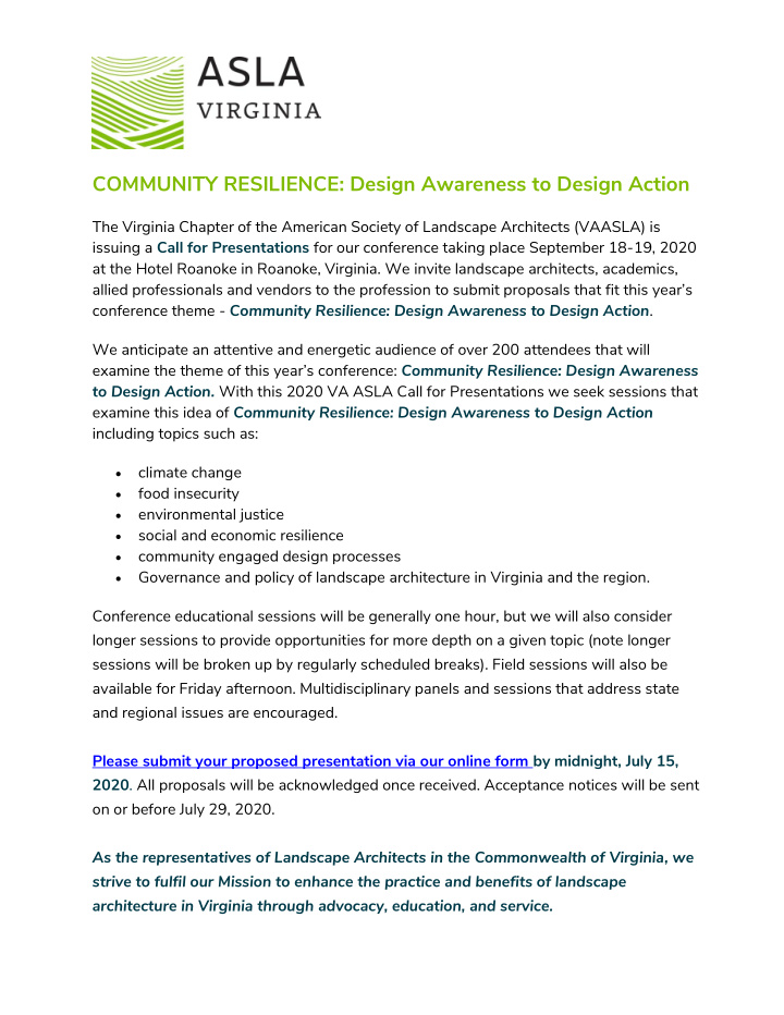 community resilience design awareness to design action