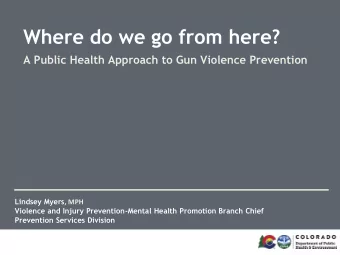 Where do we go from here?  A Public Health Approach to Gun Violence Prevention Lindsey Myers , MPH
