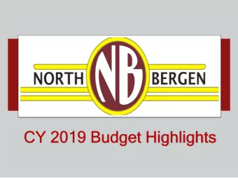 CY 2019 Budget Highlights  CY 2019 Budget  Financial Highlights Include  CY 2019 Total Budget