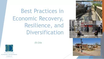 Best Practices in  Economic Recovery,  Resilience, and  Diversification  Eli Dile  1  About the