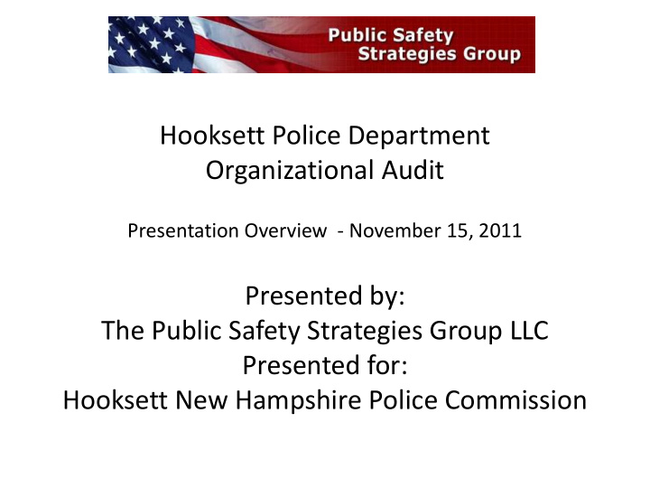 hooksett police department organizational audit