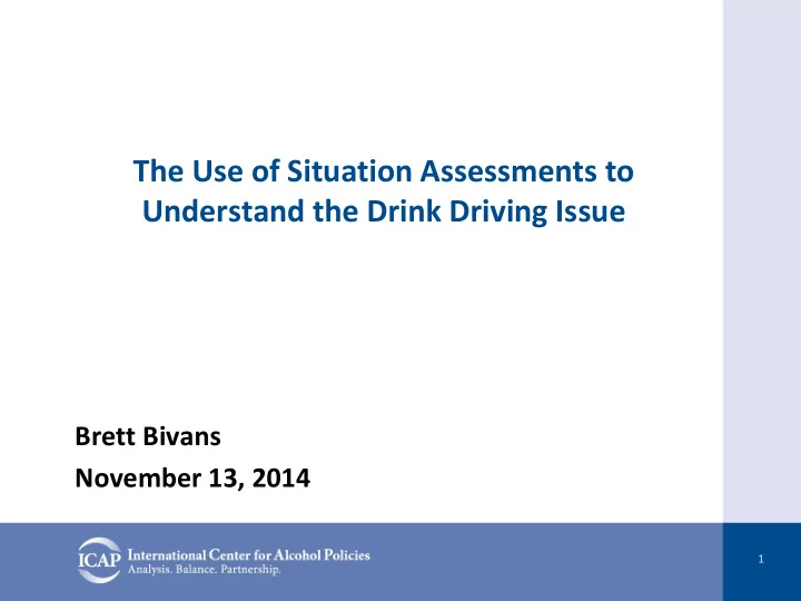 understand the drink driving issue