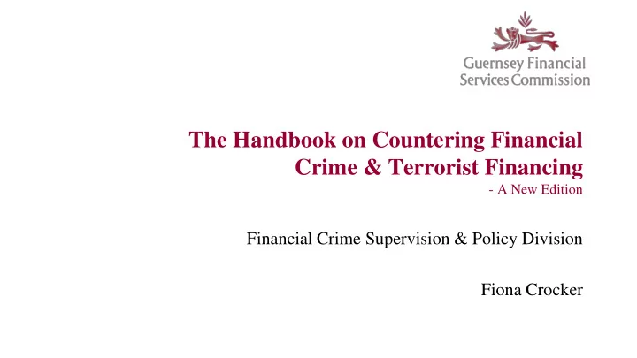 the handbook on countering financial crime terrorist