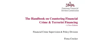 The Handbook on Countering Financial  Crime &amp; Terrorist Financing  - A New Edition  Financial