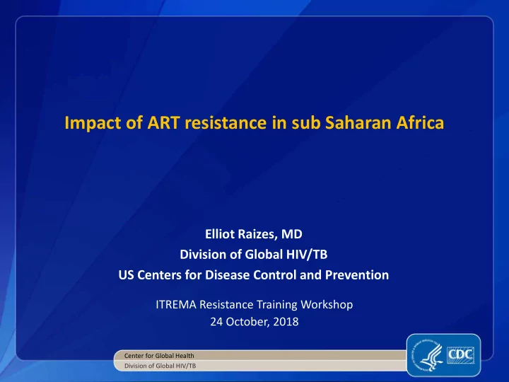 impact of art resistance in sub saharan africa