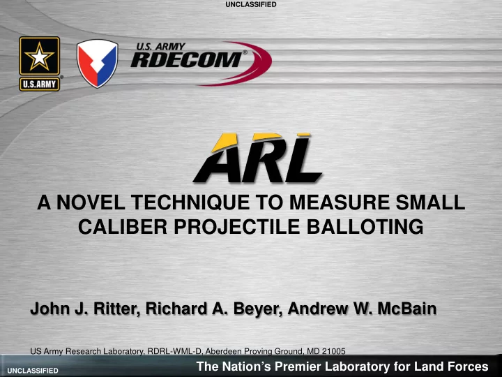 a novel technique to measure small caliber projectile