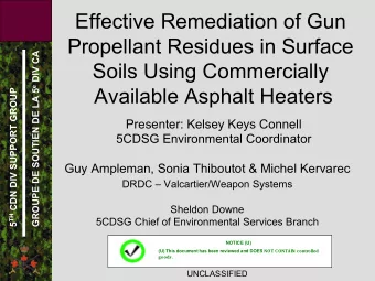 Effective Remediation of Gun  Propellant Residues in Surface GROUPE DE SOUTIEN DE LA 5 e DIV CA