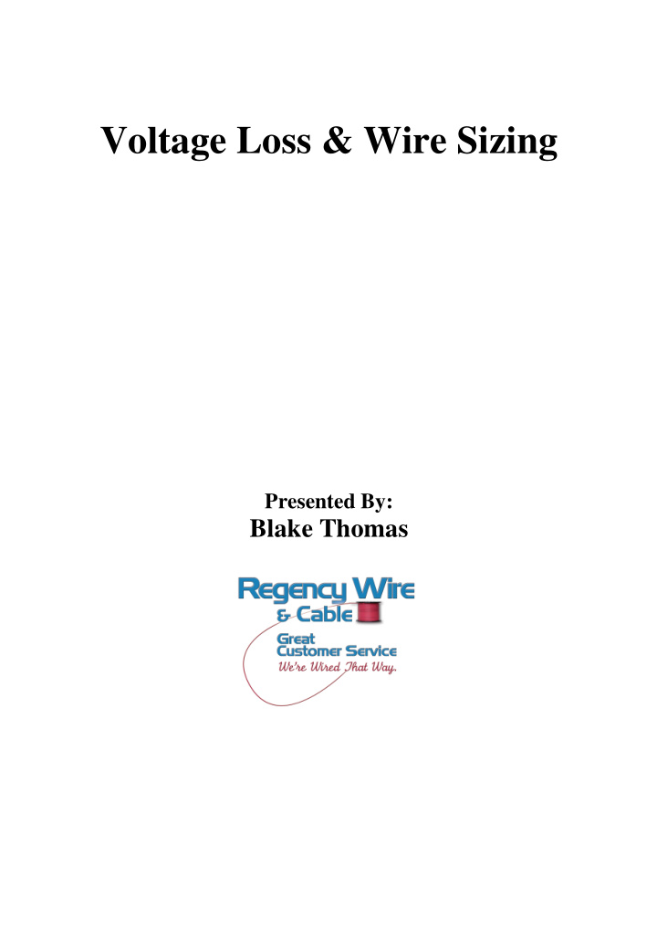 voltage loss amp wire sizing