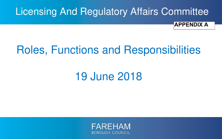 roles functions and responsibilities 19 june 2018