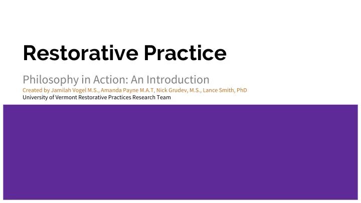 restorative practice