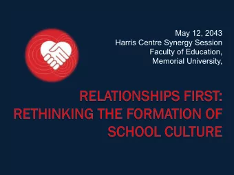 May 12, 2043  Harris Centre Synergy Session  Faculty of Education,  Memorial University,  Thanks