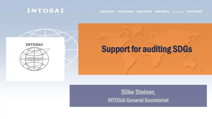 su suppor pport t for auditi diting ng sd sdgs gs