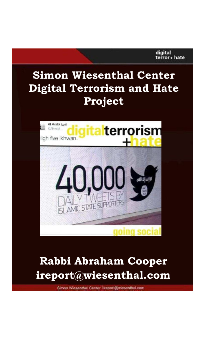 simon wiesenthal center digital terrorism and hate