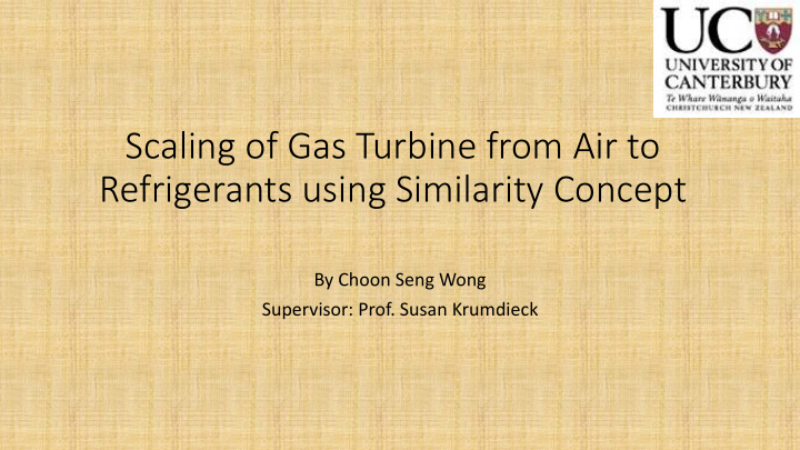 scaling of gas turbine from air to