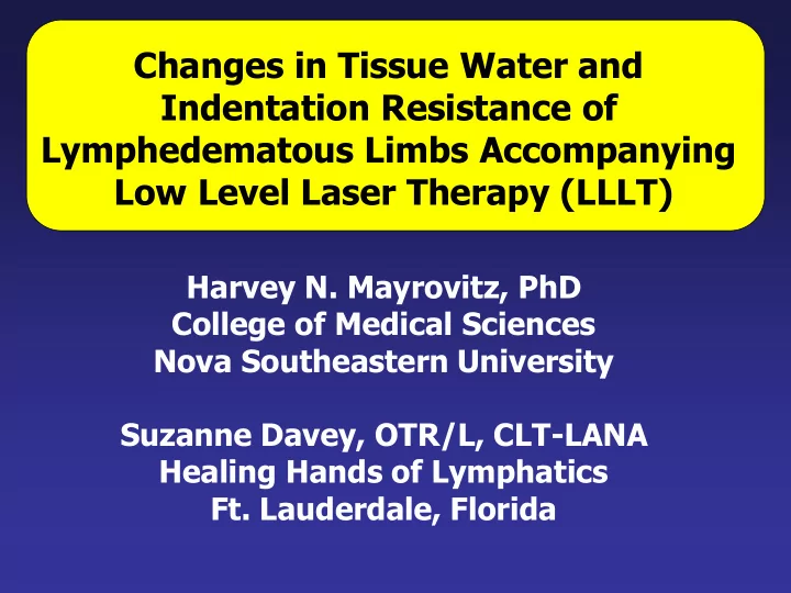 indentation resistance of lymphedematous limbs