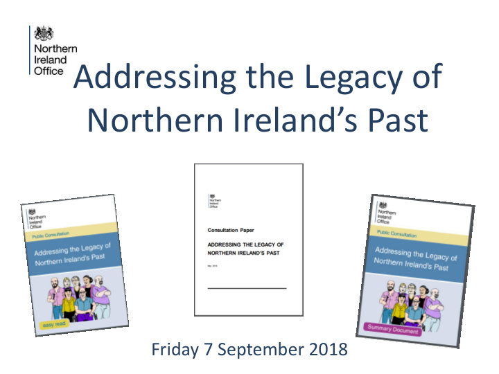 addressing the legacy of northern ireland s past