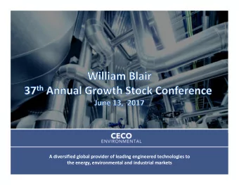 A diversified global provider of leading engineered technologies to the energy, environmental and