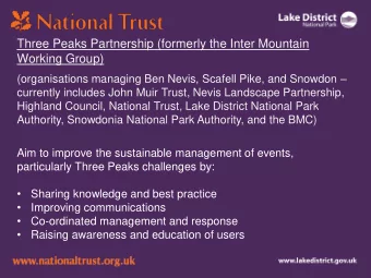 Three Peaks Partnership (formerly the Inter Mountain  Working Group) (organisations managing Ben