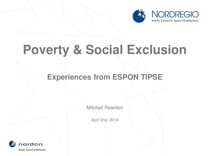poverty social exclusion