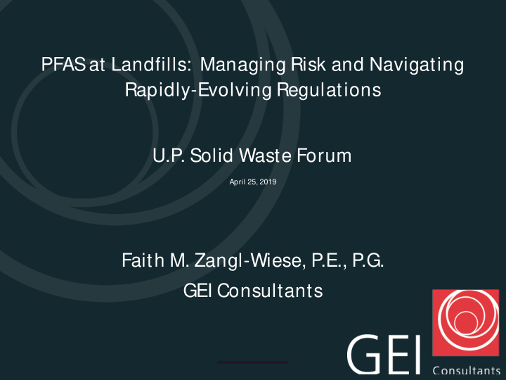pfas at landfills managing risk and navigating rapidly