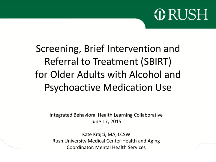 for older adults with alcohol and
