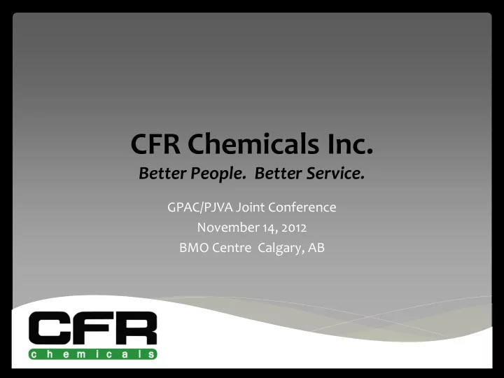 cfr chemicals inc