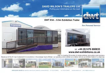 DAVID WILSONS TRAILERS Ltd  Putting your information on the road DWT E54  9.5m Exhibition
