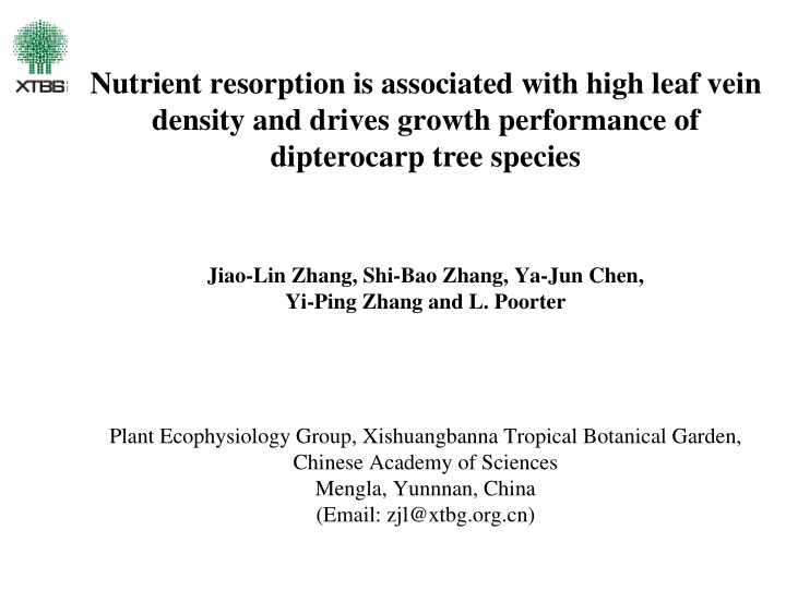 nutrient resorption is associated with high leaf vein