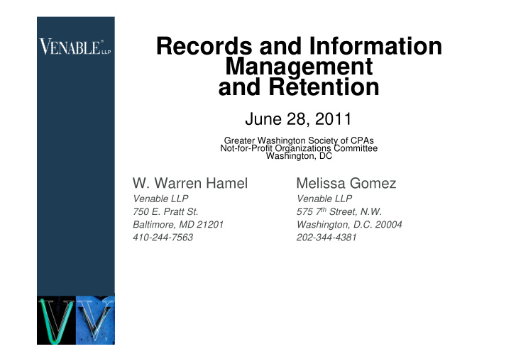 records and information management and retention