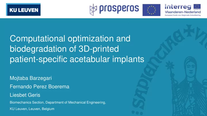 patient specific acetabular implants