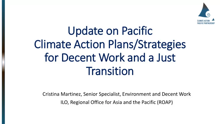 update on pacific cli limate action pla lans strategies